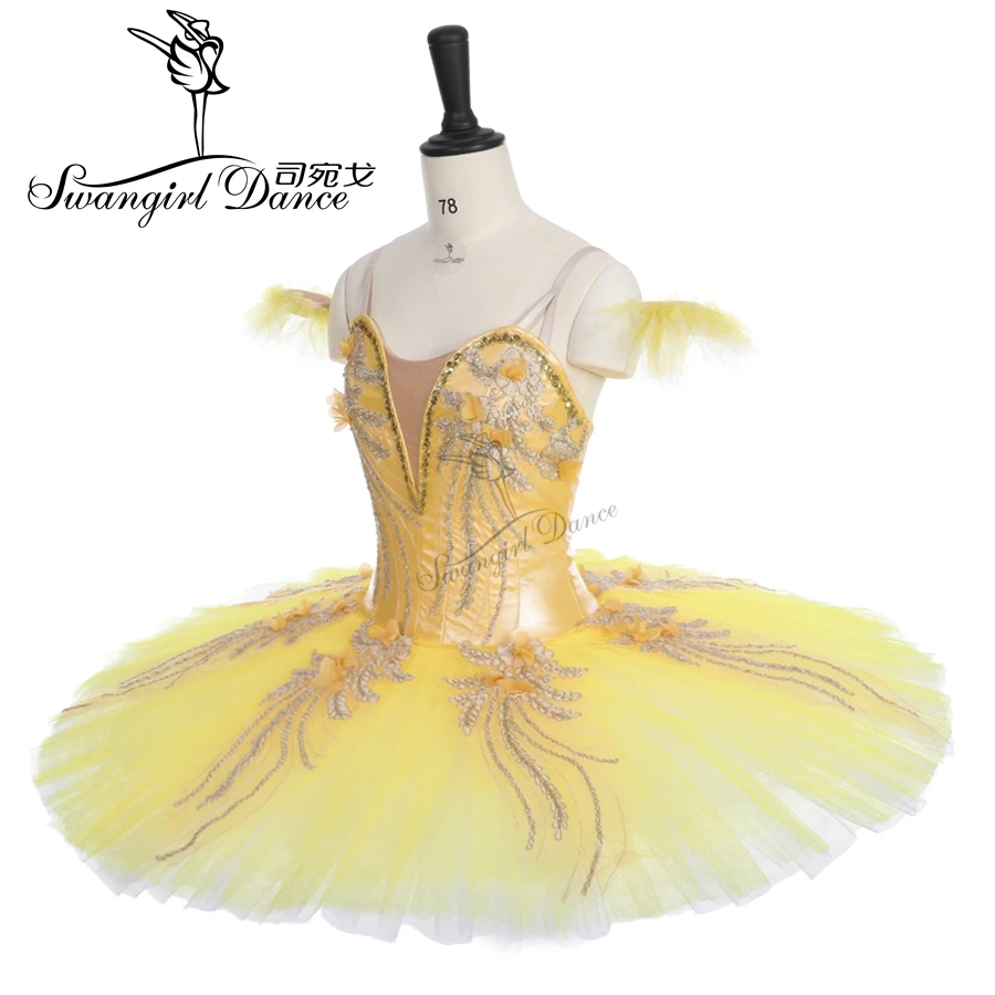 Новое поступление желтая балетная пачка с цветами бандаж классическая для