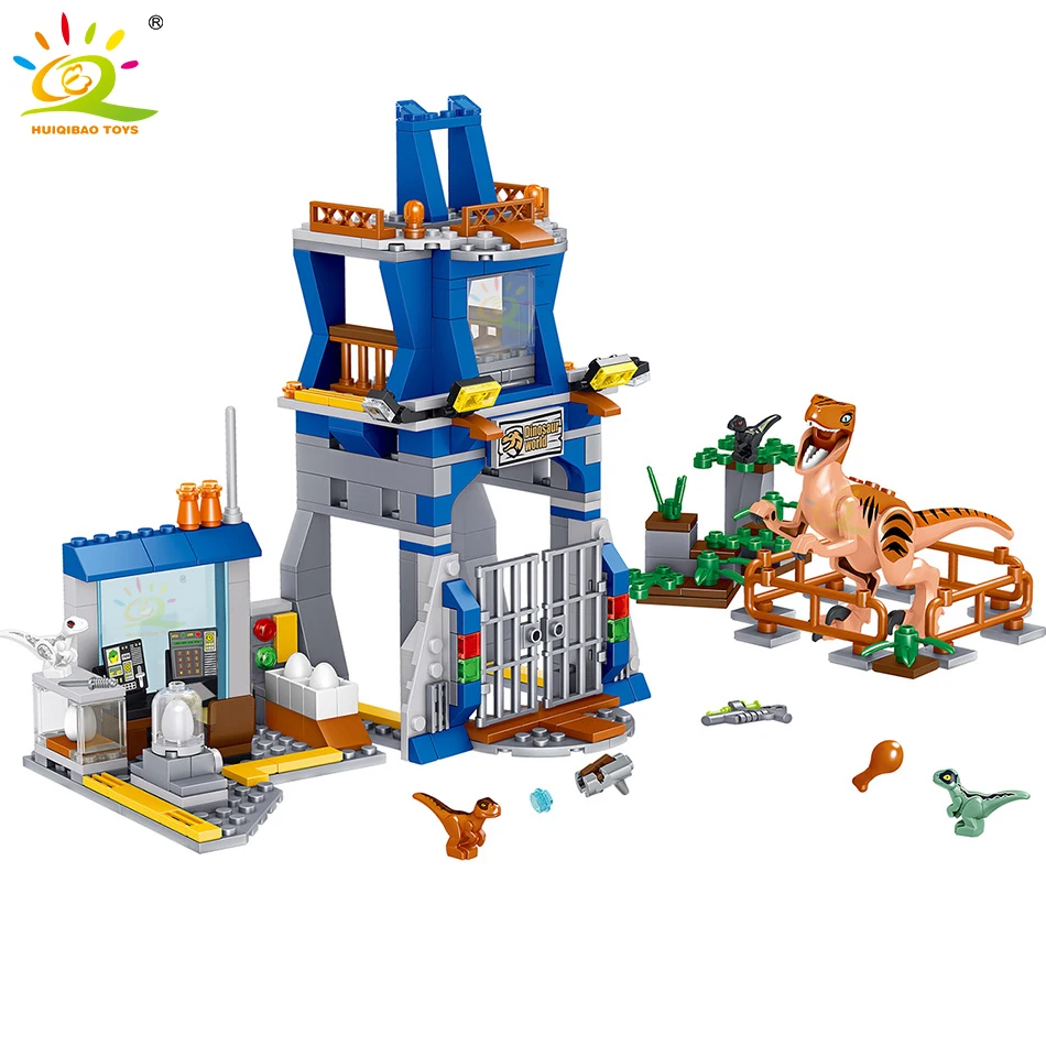 HUIQIBAO 365 шт. Юрский динозавр научно-исследовательский центр строительные блоки