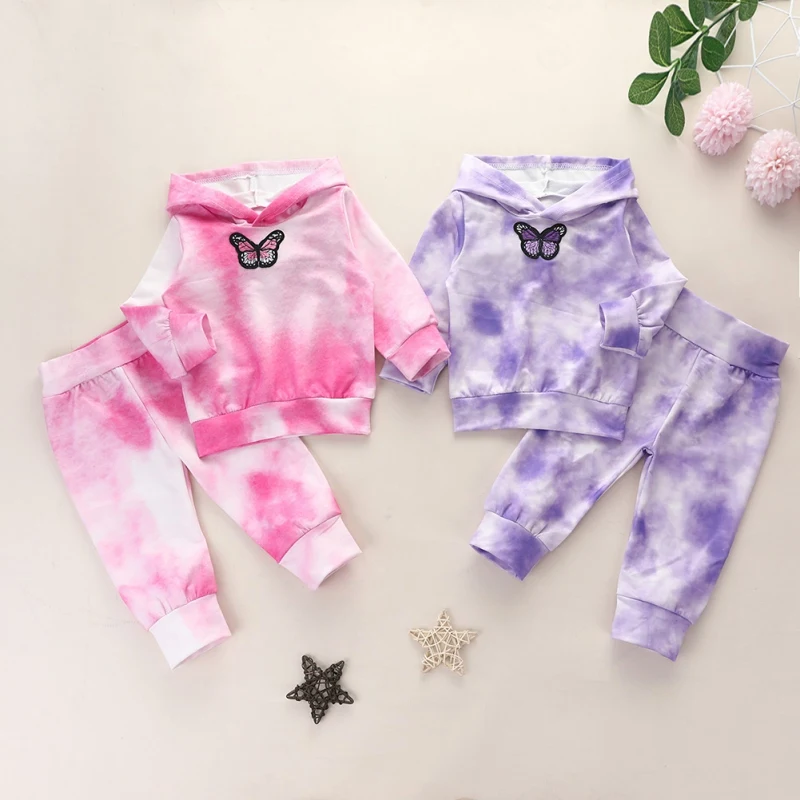 

Spring Autumn Baby Girl Clothes Suit Newborn Infant Outfit Hoodie Solid Pants Pullover Clothing Set