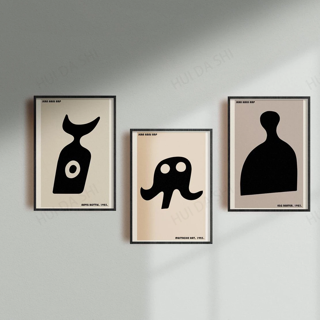 

Jean Hans Arp Set of Three Prints, Minimal Print Set, Boho Poster Set, Bauhaus Wall Art.
