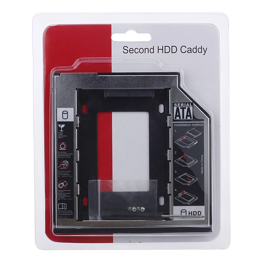 Универсальный SATA 3 0 2nd HDD Caddy 9 5 мм для 2 ƈ ТБ SSD чехол Корпус жесткого диска с