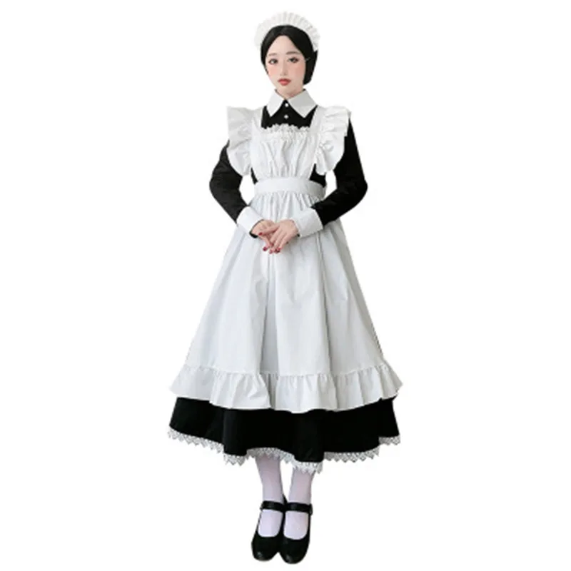 

Women Maid Outfit Anime Long Dress French Court Maid Dress Lolita Dresses Cosplay Costume