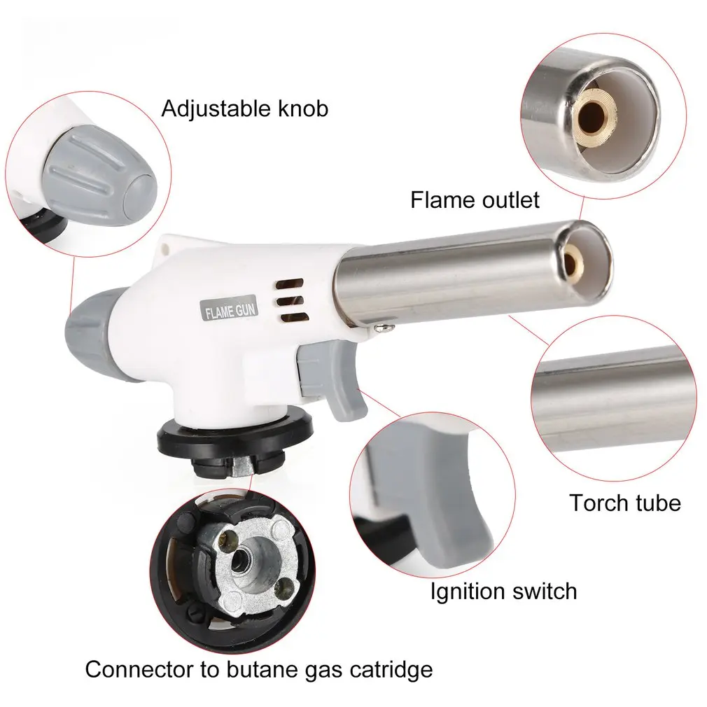 Wind Fully Automatic Electronic Flame Gun Butane Burners Gas Adapter Torch Hiking Camping Equipment Tool Welding Gas Torch