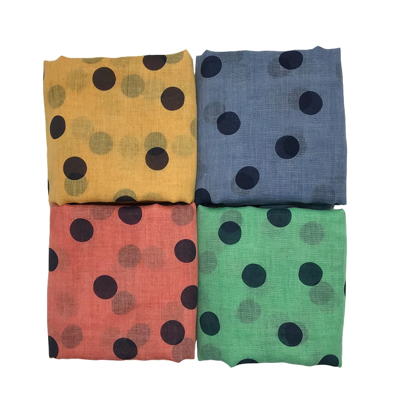 Женская длинная шаль с принтом в горошек шарф основовязанный палантин бандана