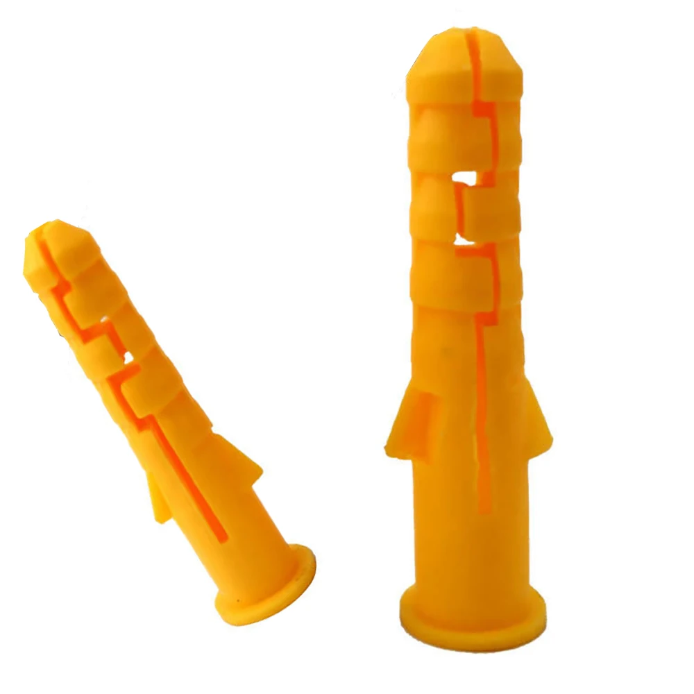 300 шт. желтые ребристые пластиковые настенные анкерные расширительные трубы