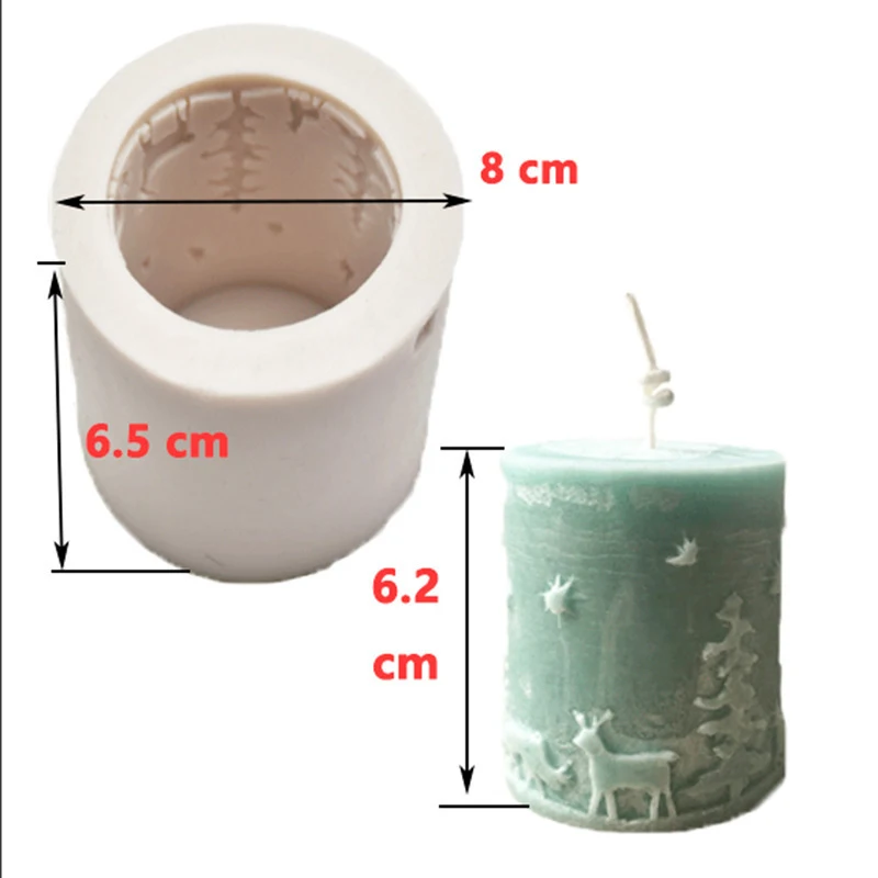 

Accessories Mold Shape Cake 3D Tools Christmas Fondant Cylinder Chocolate Silicone Decoration Candles Candle Soap Mould