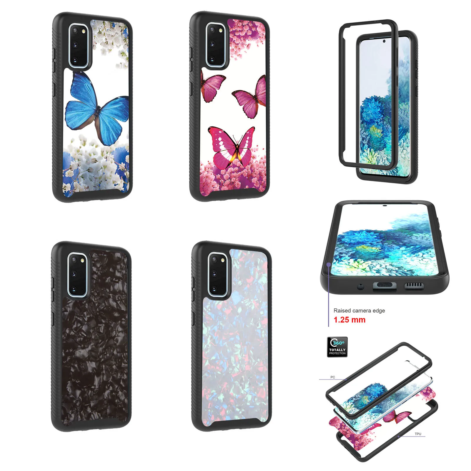 

For Samsung S20 S10 Note20 Plus Ultra A51 A71 A31 360 Full Body Slim Armor Case With Front Frame Hard PC TPU 2 in1 Full Cover