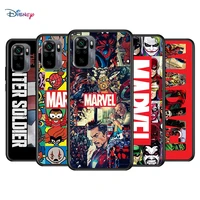 marvel avengers logo for xiaomi redmi note 10s 10 9t 9s 9 8t 8 7s 7 6 5a 5 pro max soft tpu silicone black cover phone case
