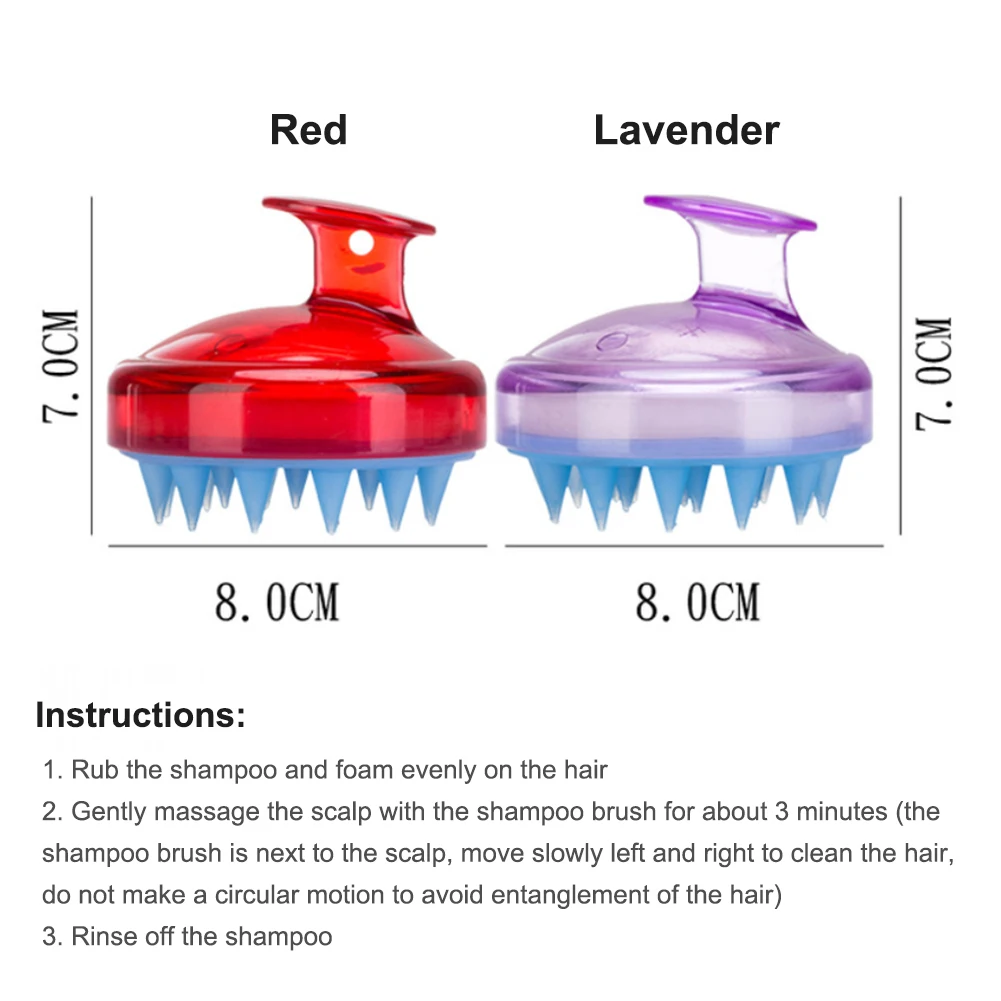 

Handheld Silicone Scalp Massage Comb Shampoo Massage Brush Head Acupoint Therapy Comb Health Care Hair Washing Shower Brush