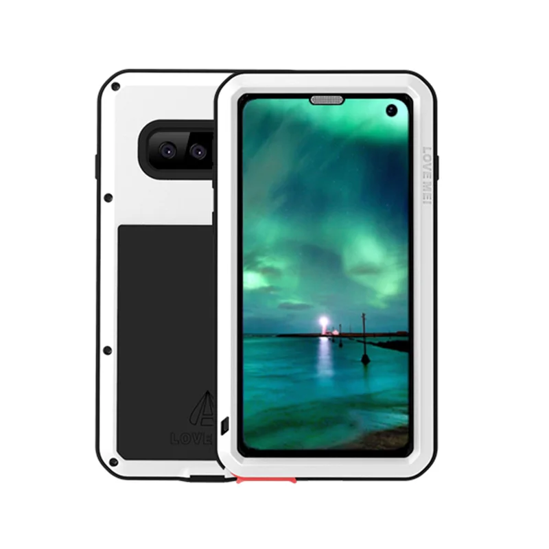 360 чехол для samsung Galaxy S10 Plus S10E ударопрочный полный корпус из стекла гибридный защитный чехол для samsung S10Plus металлический чехол S 10E - Цвет: White