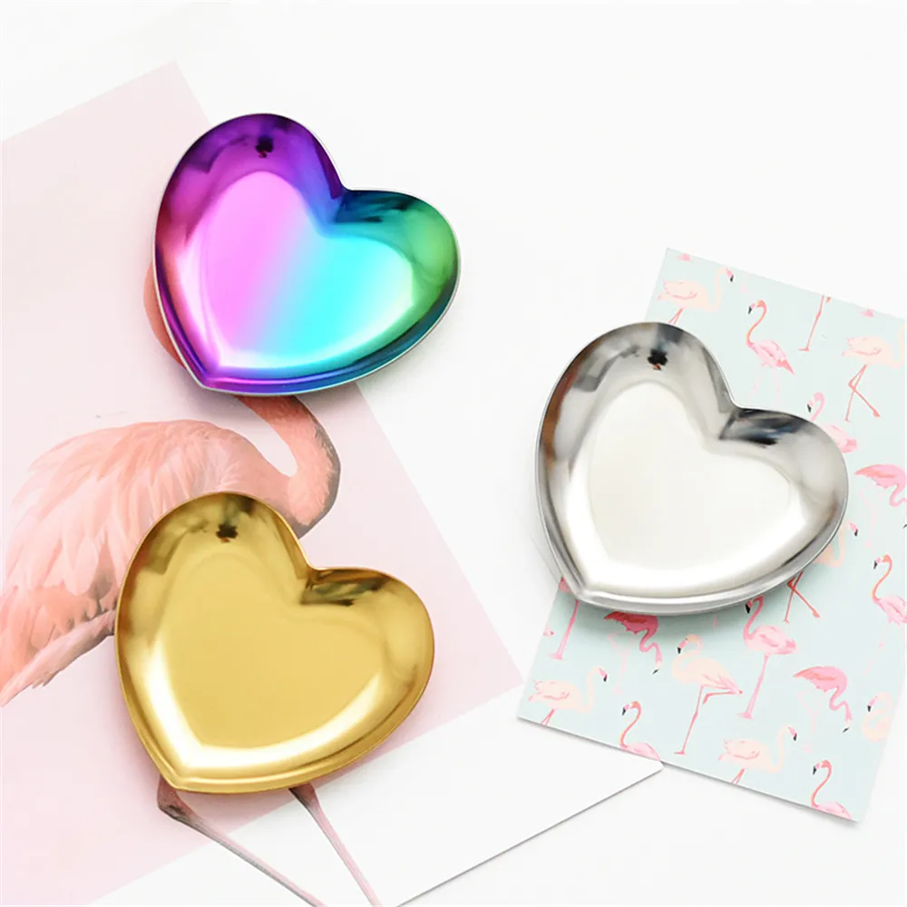Металлический поднос для хранения в форме сердца простые мини-подносы виде