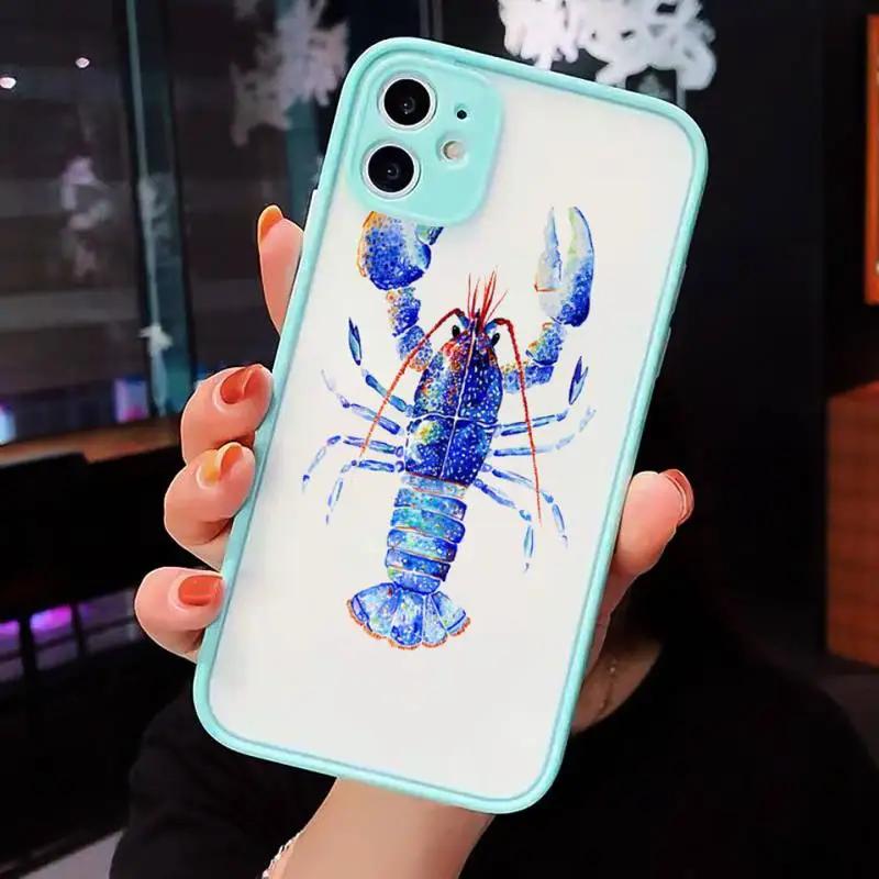 

lobster crab Animal Classic Phone Case matte transparent For iphone 7 8 11 12 plus mini x xs xr pro max cover