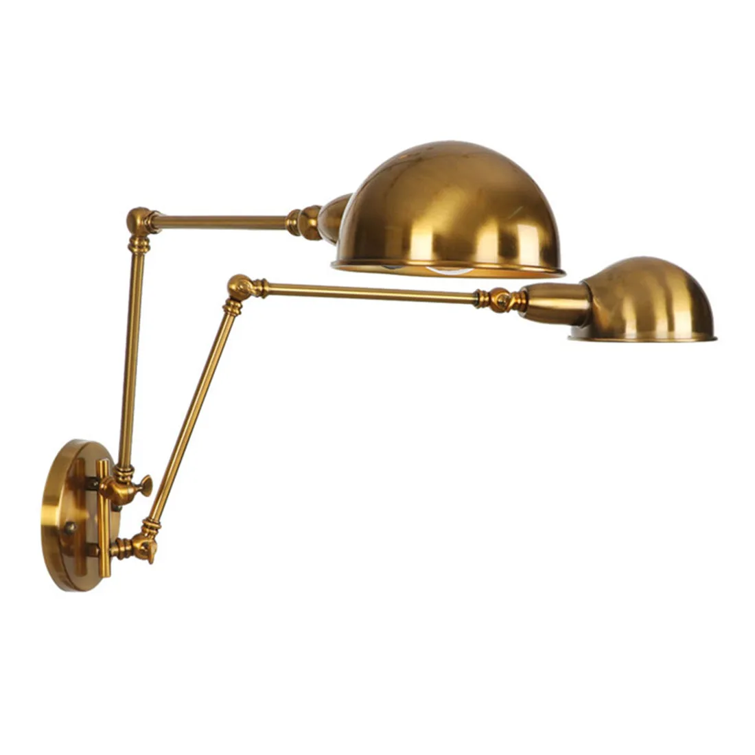 Бронзовый настенный светильник Deconew в стиле ретро двойной винтажный с железными