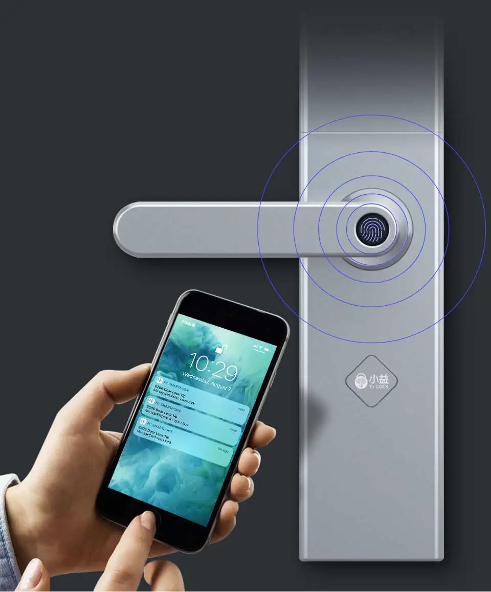 Умный дверной замок с отпечатком пальца Yi-Lock безопасность интеллектуальный замок биометрический электронный Wifi дверной замок с Bluetooth приложение разблокировка