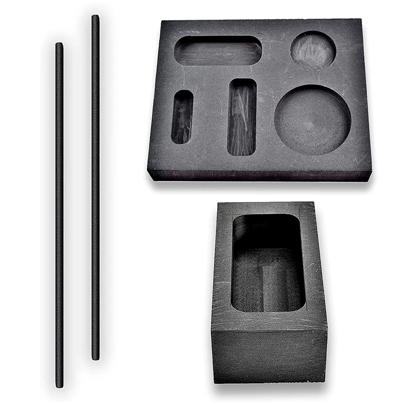 

Uclio Graphite Ingot Mold with Stir Rod Kit, KG Graphite Crucible Mould and 5-In-1 Casting Mold with 2Pcs Carbon Stirring Rod