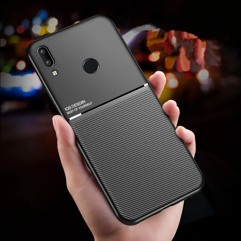 Чехол для Huawei Y9 2019 тонкий кожаный текстурный чехол модный матовый защитный