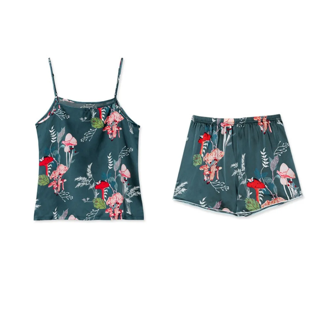 7 шт. шелковое женское белье майка с принтом шорты штаны пижама повязкой на глаза