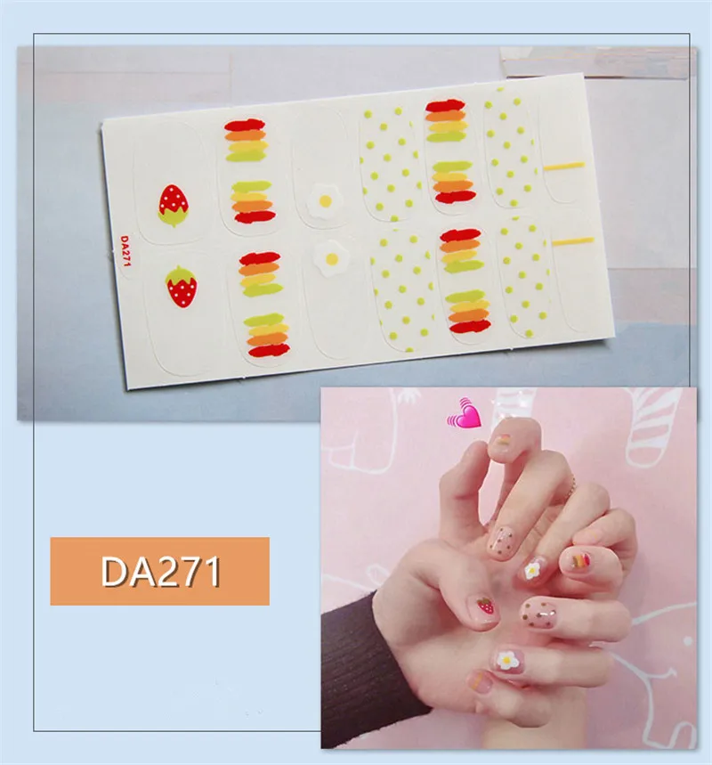 1 лист полное покрытие ногтей Слайдеры для дизайна наклейки лак Маргаритка