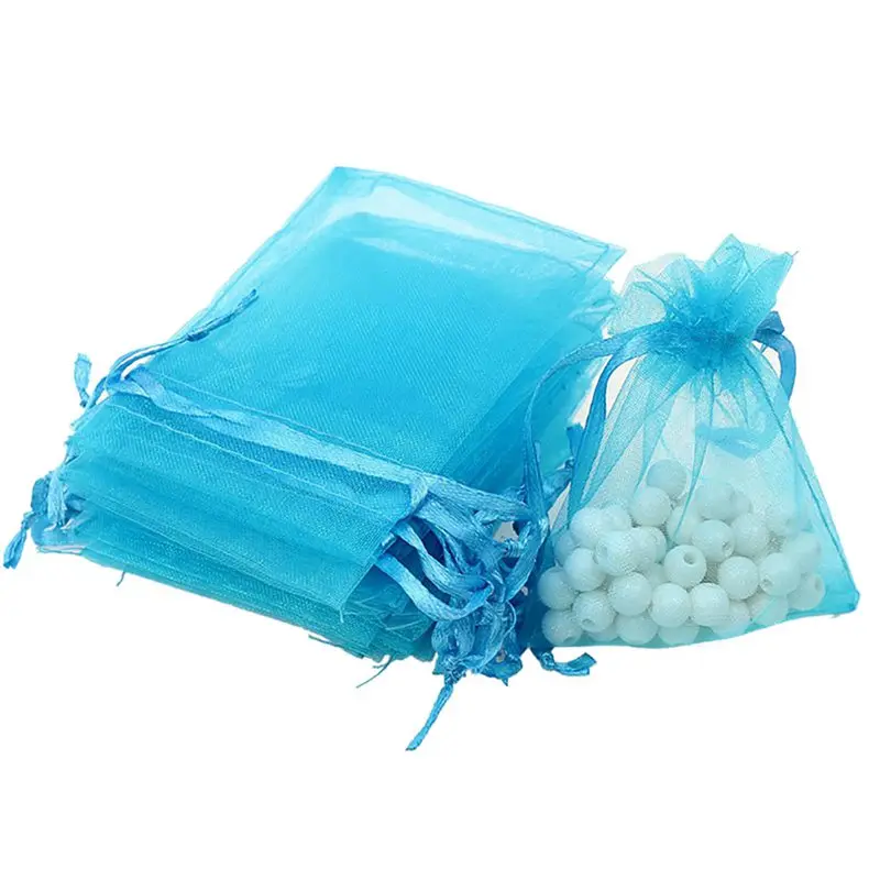 

Organza Yarn Bag Pure Color Beam Mouth Mesh Bag Small Gift Packaging Bag Transparent Yarn Bag 100 Pcs
