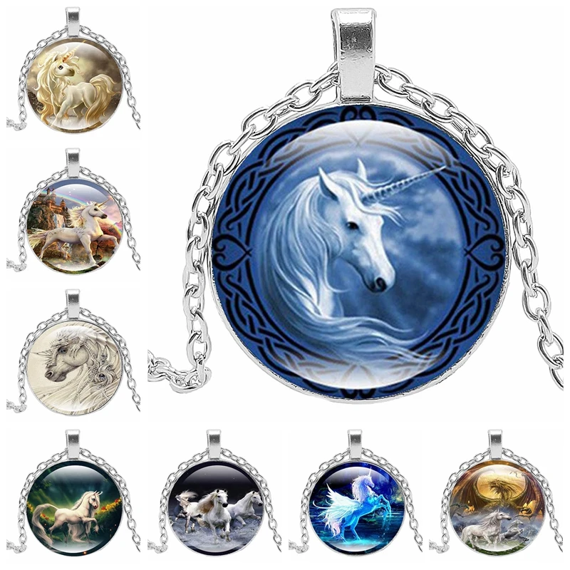2019 горячее ретро ожерелье с единорогами кулон сплав поп лошадь ювелирные