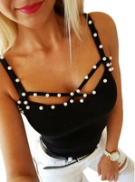 solid women summer crop camis slim and fit skinny sexy v neck beading tops tank crop shirt camis tee shirt 2022 summer