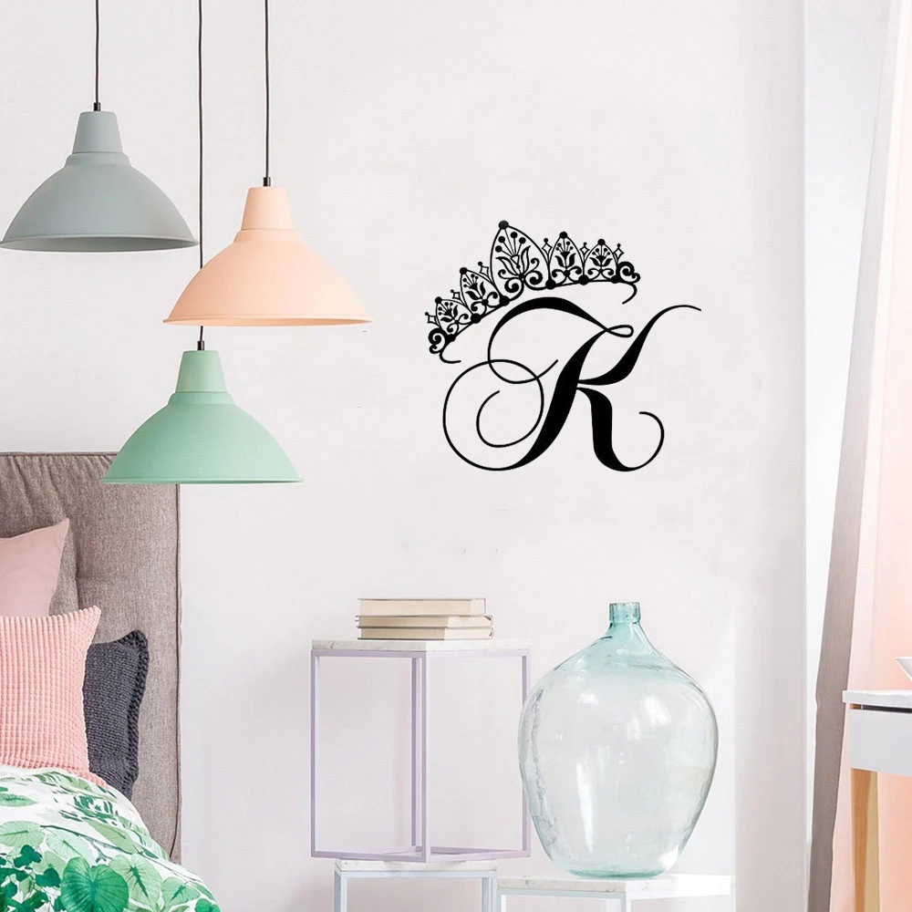 Пользовательская Принцесса Корона инициальные буквы Переводные персональные