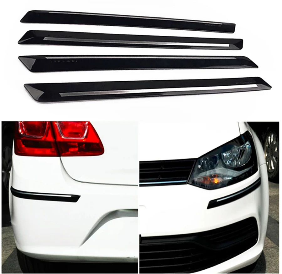 

4Pcs set Universal Black Rubber Car SUV Bumper Protector Strip Sticker Anti-collision