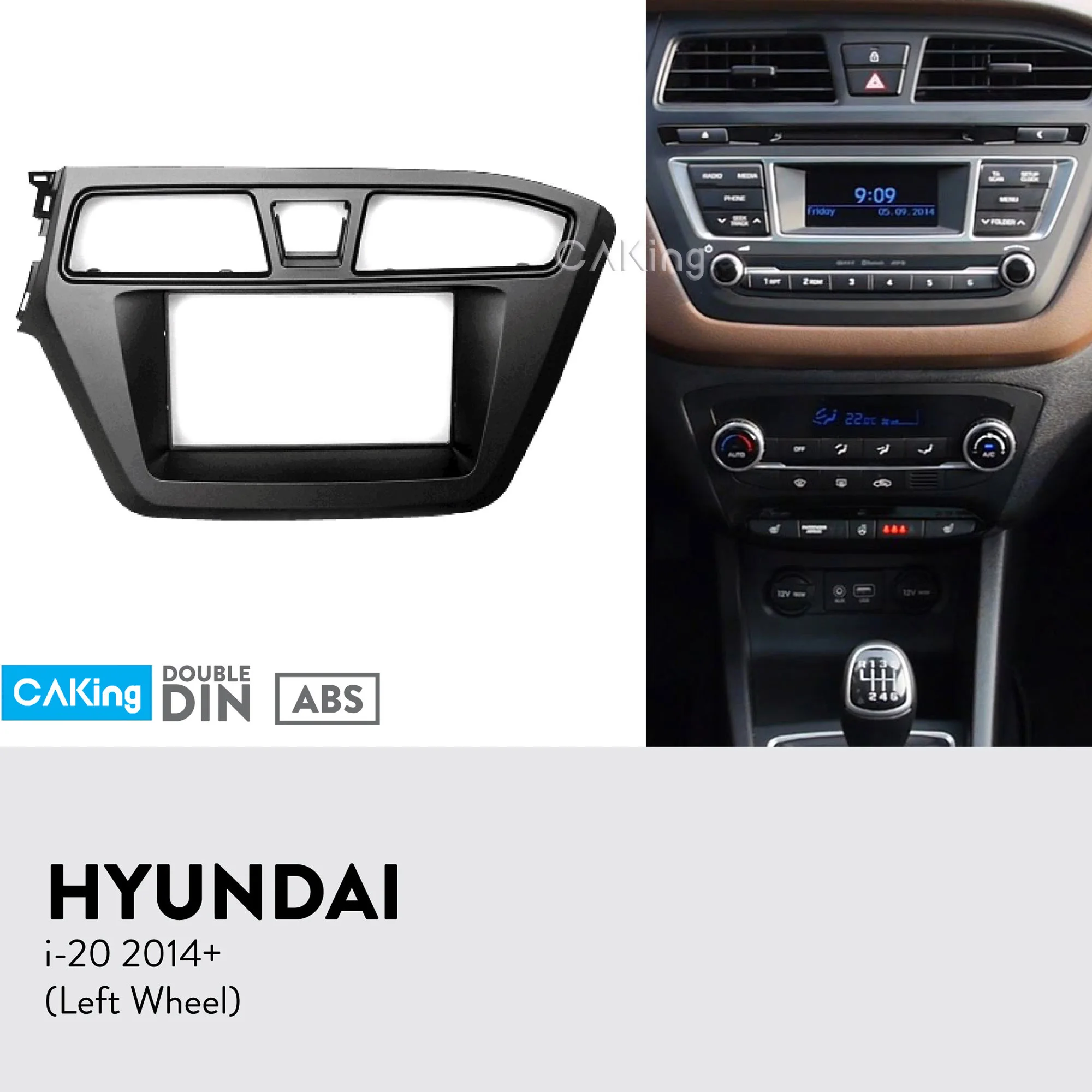 Автомобильная фасция Радио панель для 2014 + HYUNDAI i 20 i20 (левое колесо) набор