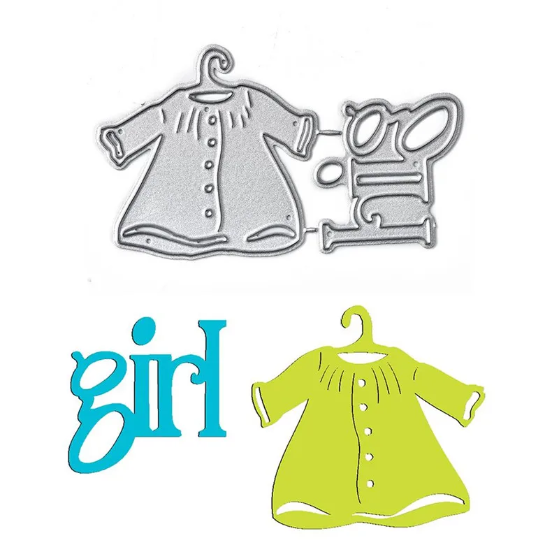 Naifumodo/Одежда для девочек со словами металлические Вырубные штампы скрапбукинга и