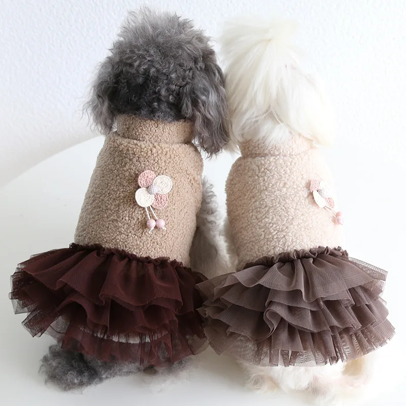 

New Winter Cat Dog Tutu Skirt Dog Dress Cute Princess Dresses Warm Clothing for Small Dogs Yorkshire Shih Tzu Poodle Pet Apparel