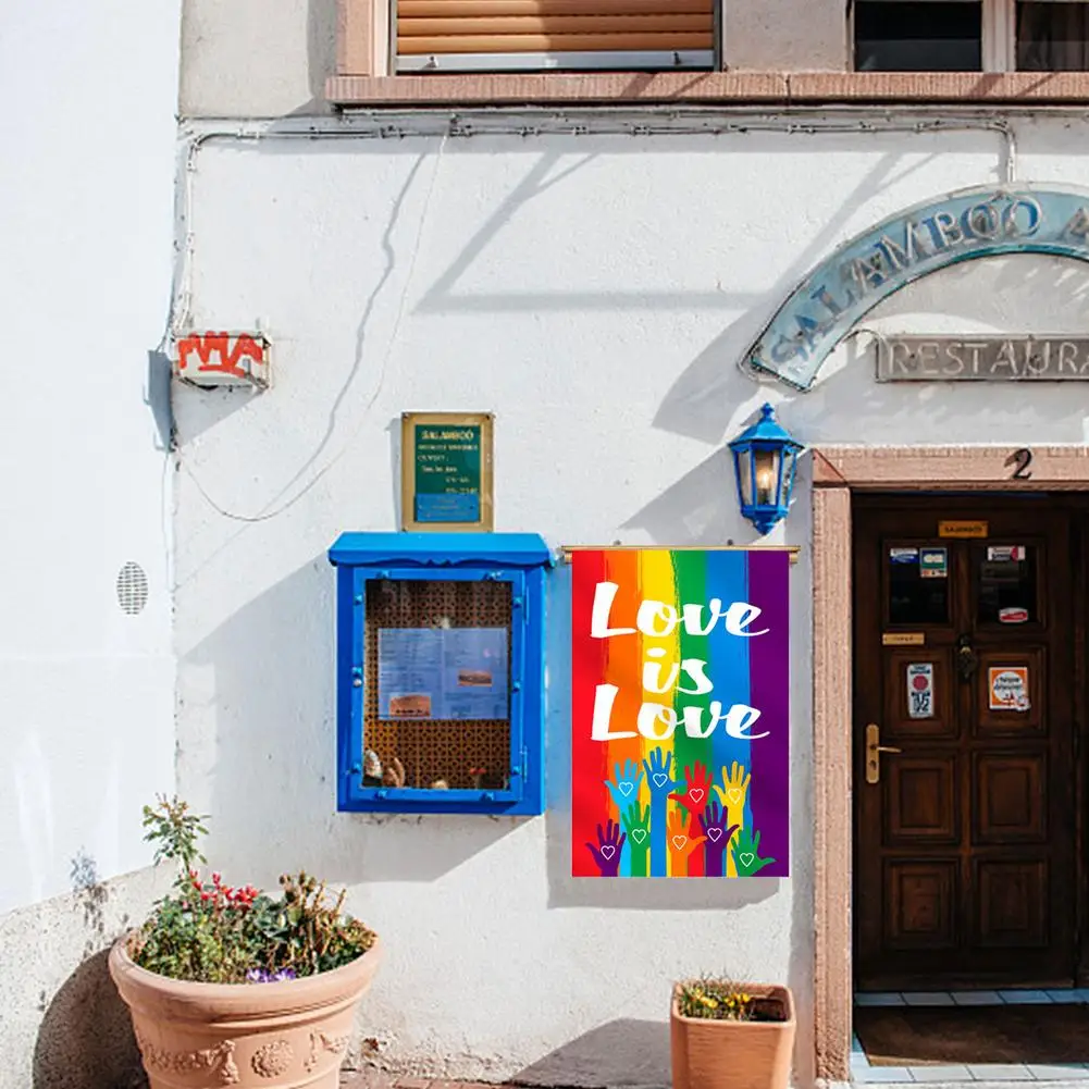 Радужный Флаг ЛГБТ наружный садовый двор яркий красивый декоративный флаг LOVE IS