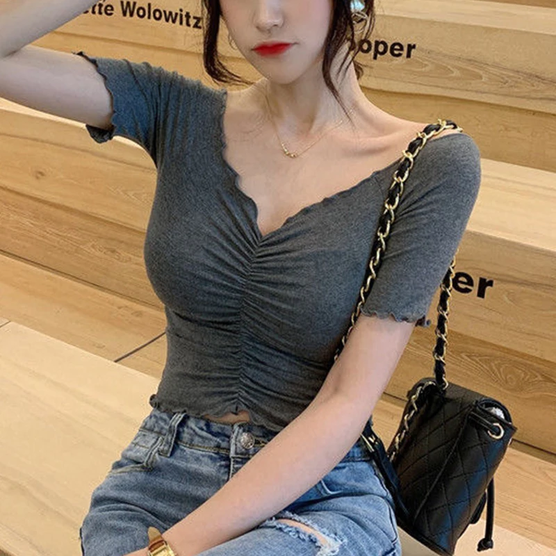 

Women T-shirts Off Shoulder Sexy Elegant Top female Short-sleeved Top Women Fashion Solid Color Lady Tees Comfy Summer Basic