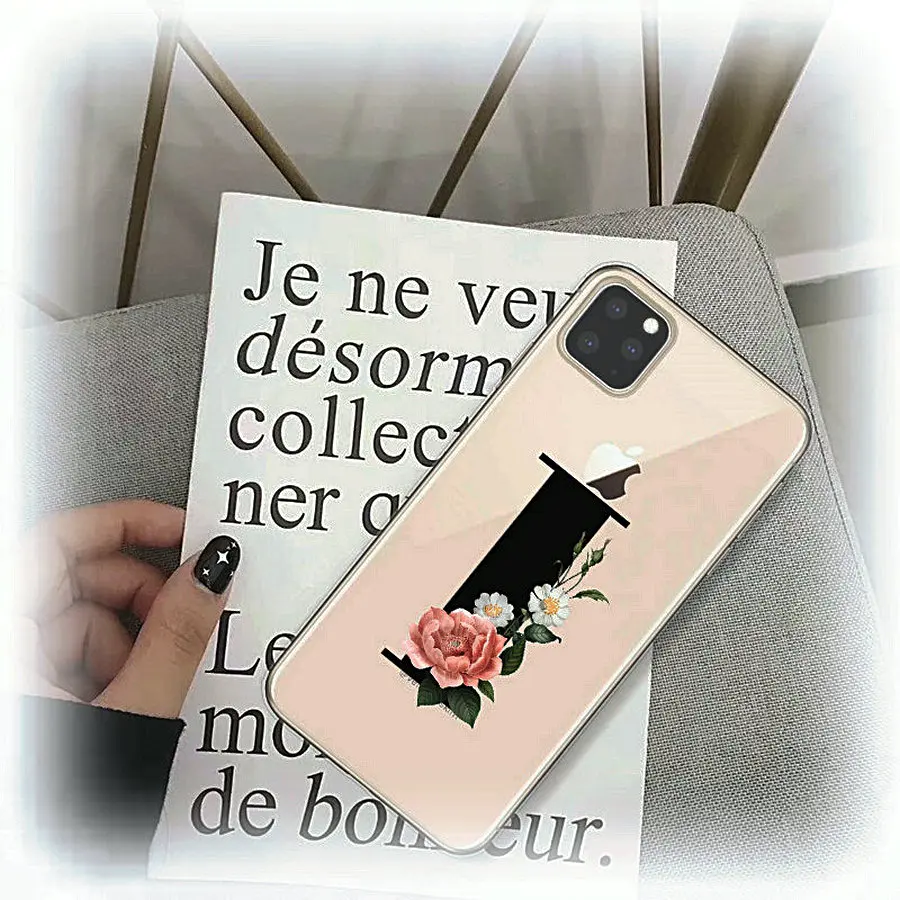 Персонализированный Чехол для мобильного телефона iphone xs max с надписью Monogram A B C D