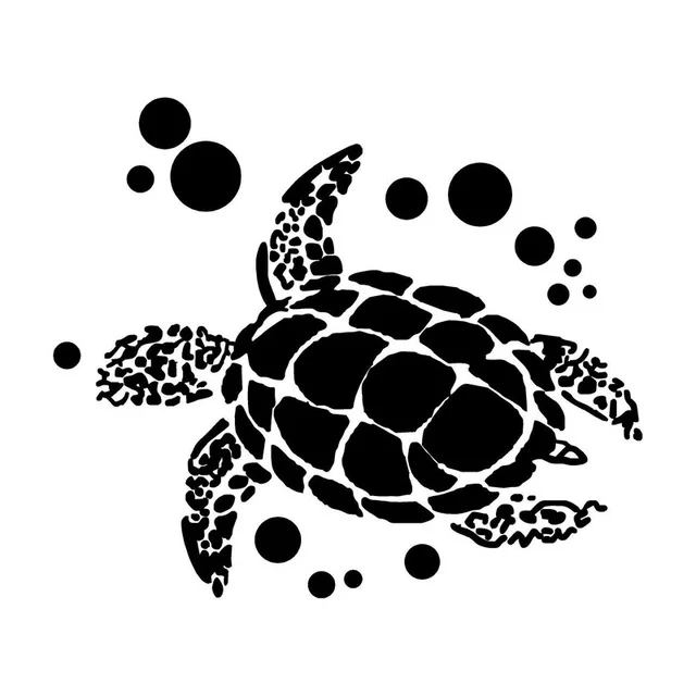 

13.7CM*11.6CM Fun Marine Animals with Bubble Vinyl Decoration Black/Silver Car Sticker