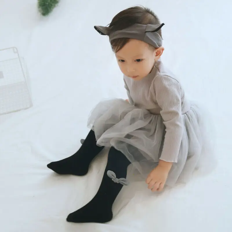 2019 г. Осенне зимние детские колготки для маленьких девочек Однотонные полосатые