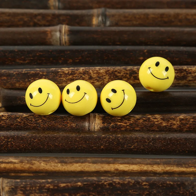 

10pcs 16mm Round Shape Acrylic Smile Spacer Beads for Diy Jewelry Making Bracelet Necklace Accessories Charm Beads