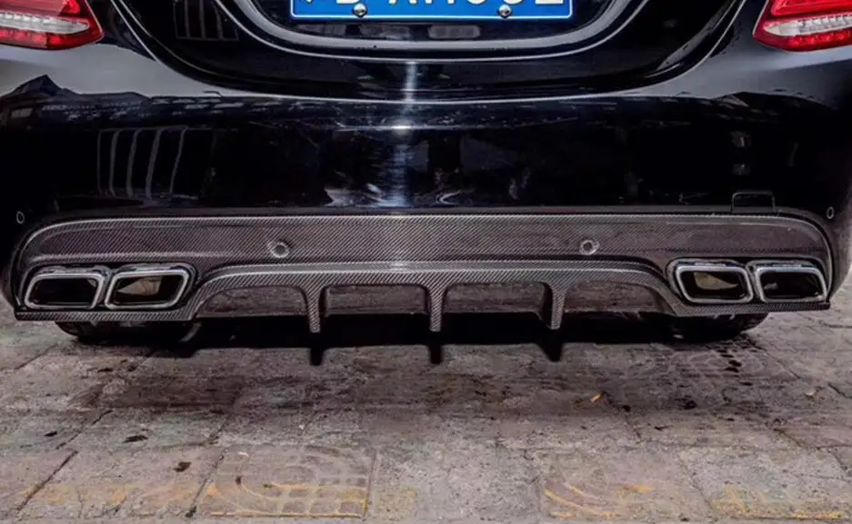 Автомобильный диффузор для заднего бампера Углеволокно Mercedes benz c class W205 C180 C200 C300 C63