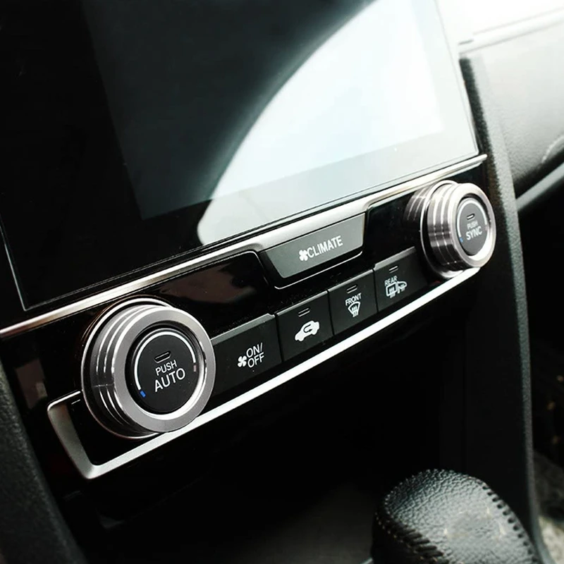 2 шт. Серебряный AC климат-контроль кольцо ручки крышки совместимы для 2016-Up 10Th Gen Honda