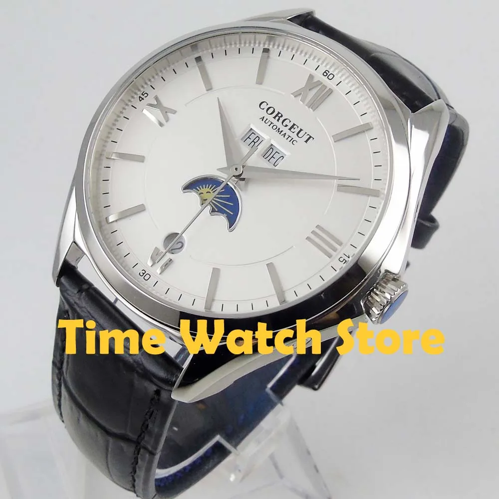 Corgeut 40 мм золото Многофункциональный Автоматический мужские часы показывающие