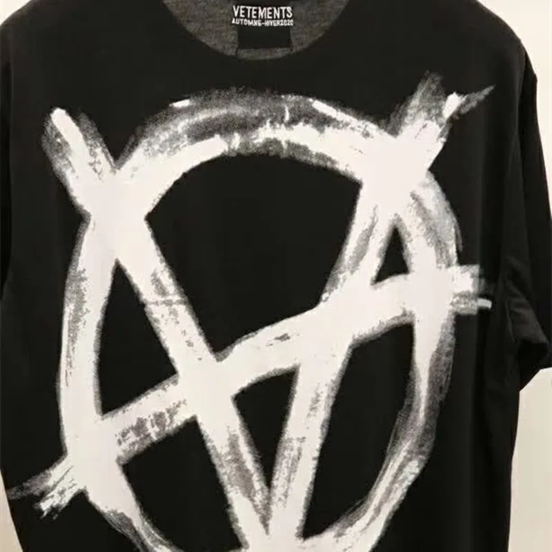 

2020 New Vetements Tee 1:1 Tag Back embroidery Vetements Letter T-shirt Men Women Anarchy Logo VTM T-shirt High Quality Tops