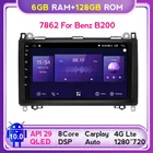 Автомобильный мультимедийный плеер, 6G + 128G QLED, Android 10, GPS-навигатор, Радио BT, для Mercedes Benz B200 A B Class W169 W245 Viano Vito W639
