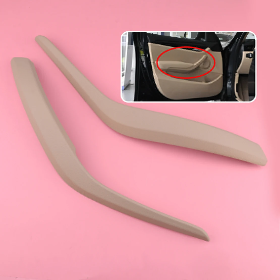

51412991778 51412991777 51412991775 51412991776 1 Pair Beige Interior Side Door Handle Panel Trim Cover Fit For BMW X1 E84