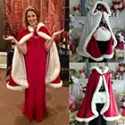 Рождественская накидка, Женская бархатная накидка с капюшоном, зимняя одежда для Хэллоуина, Рождества, костюмы для косплея, ветрозащитная теплая верхняя одежда, один размер