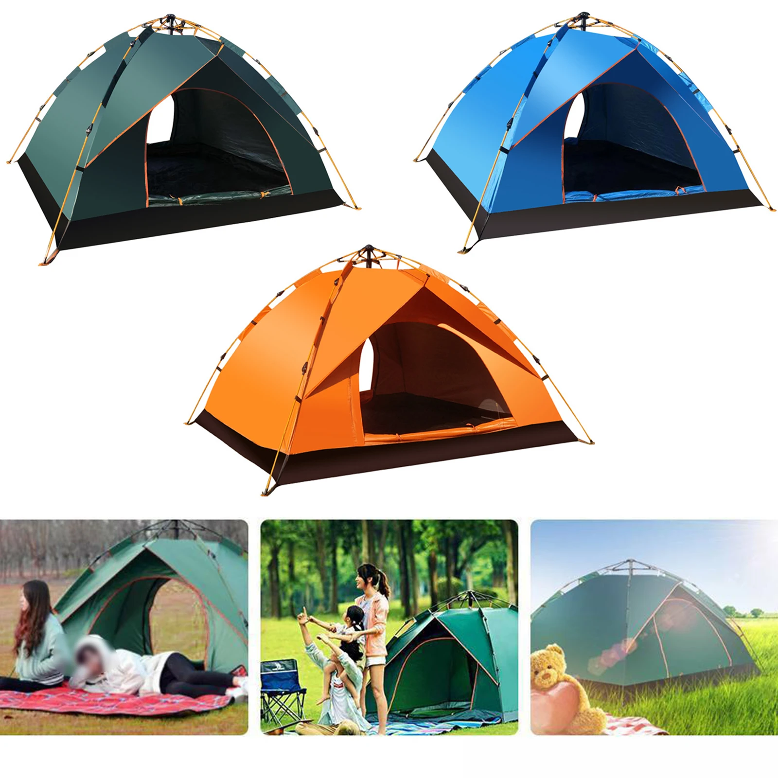 

Automatic Tent 1-4 Person Camping Tents Easy Instant Setup Protable Backpacking for Outside Sun Shelter Travel Hike Camp Awnings