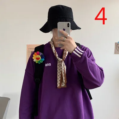 

Autumn and winter sports round neck Korean version of the loose trend bottoming shirt plus velvet