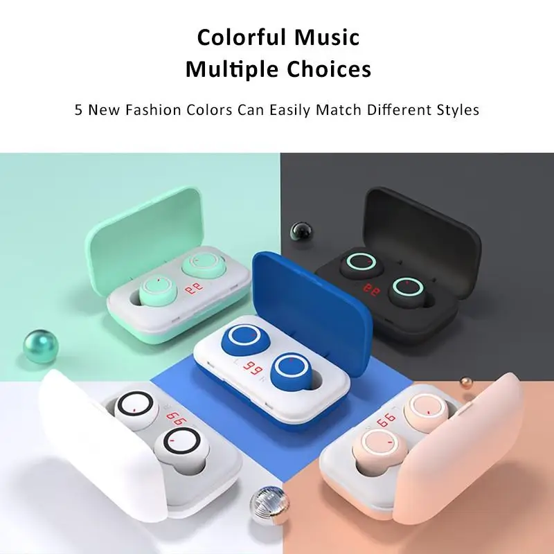

Bluetooth headset TWS Blue Flood Solution Bluetooth 5.0 button operation with digital display audifonos bluetooth earphone