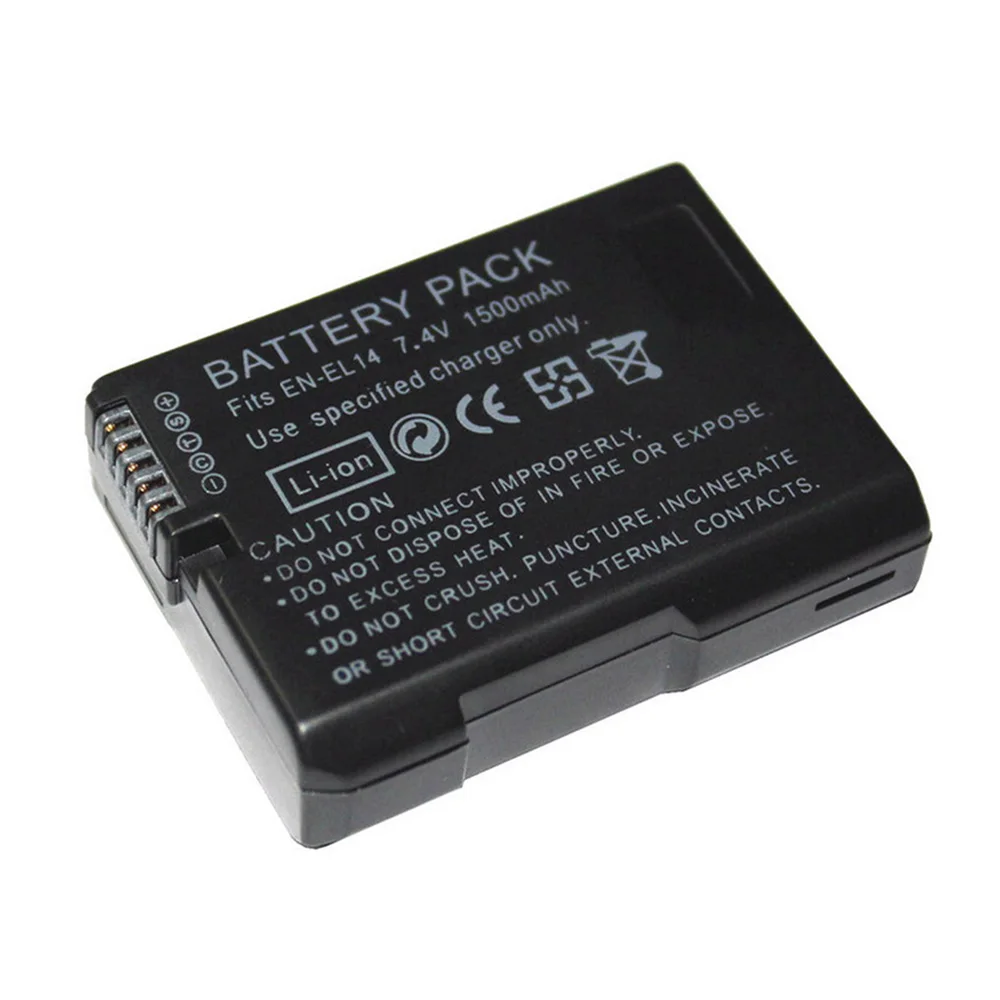 1pcs 1 шт. 7,4 V 1500 мА/ч, EN-EL14 батареи D5200 D3100 D3200 D5100 P7000 P7100 MH-24 Камера Батарея для Nikon ENEL14 - Цвет: 1pcs
