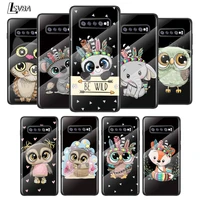 cute cartoon animals for samsung galaxy s21 ultra plus 5g m51 m31 m21 tempered glass cover shell luxury phone case
