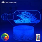 Новинка 3d светодиодный светильник ночник Творческий дрейф бутылка дети настольная лампа голограмма Иллюзия Спальня Гостиная 7 цветов Usb светодиодный светильник лампы