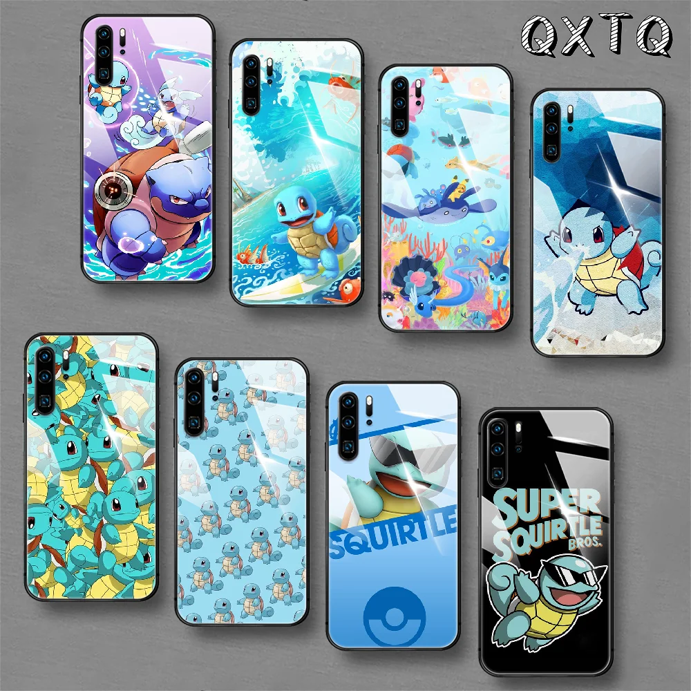 

Squirtles-Turtle-Anime Tempered Glass Phone Case Cover For Huawei Honor Mate P 8 9 10 20 30 40 A X I Pro Lite Smart 2019 Cell